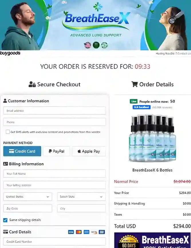 BreathEaseX BreathEaseX Order Page